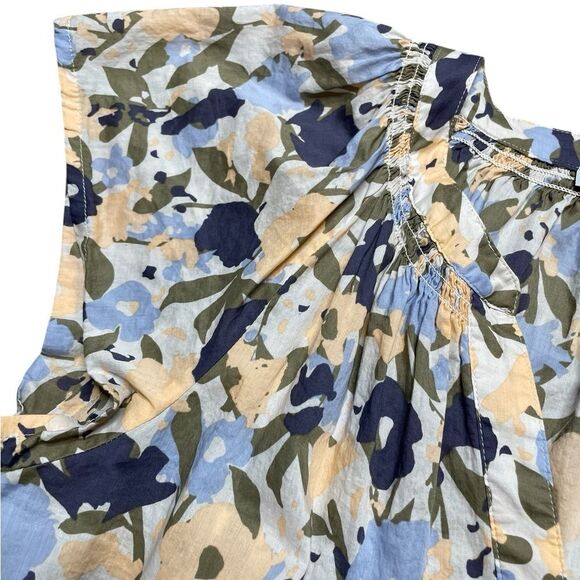 RAILS Alena Mod Floral V-Neck Button Down Short Sleeve Shirt Size Small - Picture 6 of 9